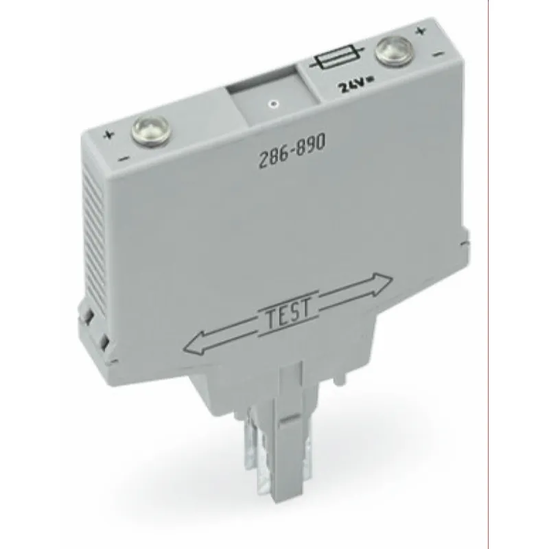 WAGO Bauteilmodul mit Sicherung für Feinsicherung 5 x 20 mm Nennspannung AC/DC 24 V grau 286-890