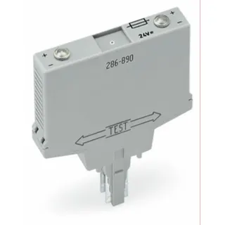 WAGO Bauteilmodul mit Sicherung für Feinsicherung 5 x 20 mm Nennspannung AC/DC 24 V grau 286-890