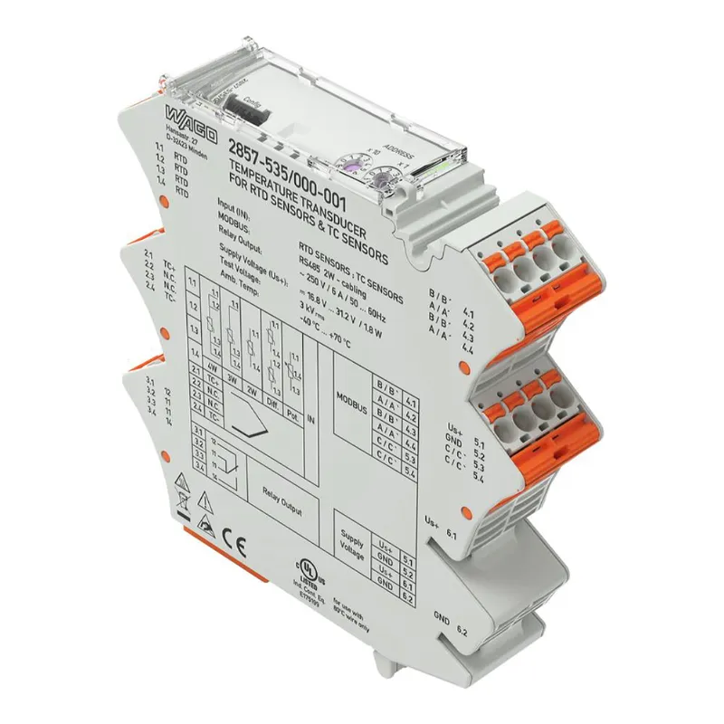 WAGO Temperaturmessumformer Konfiguration per Software Versorgungsspannung DC 24 V 2857-535/000-001