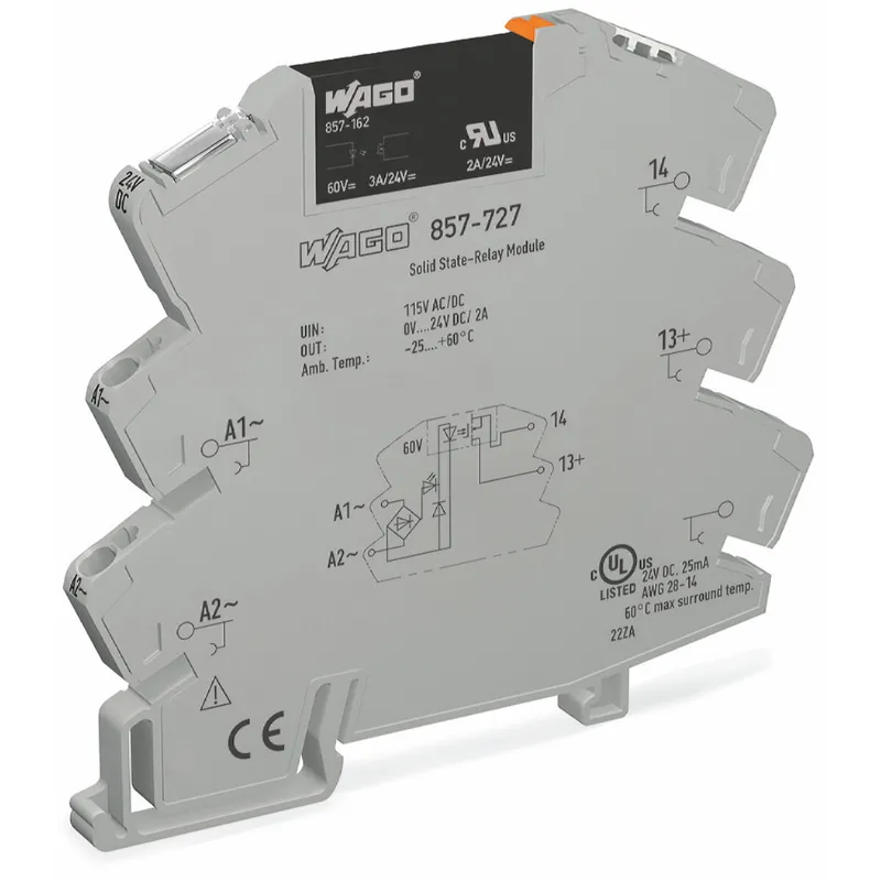 WAGO Solid-State-Relaismodul Eingangsnennspannung AC/DC 115 V Ausgangsspannungsbereich DC 0 ? 30 V grau 857-727