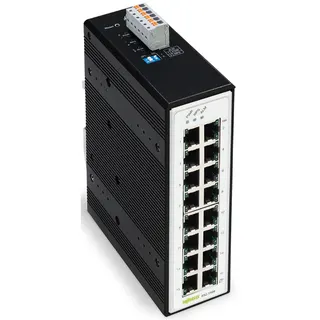 WAGO Industrial-Switch 16 Ports 1000Base-T Erweiterter Temperaturbereich metallisch schwarz 852-1106