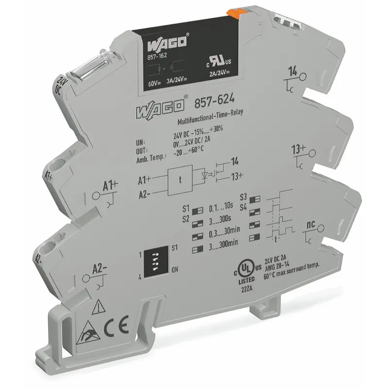 WAGO Solid-State-Zeitrelaismodul Eingangsnennspannung DC 24 V Ausgangsspannungsbereich DC 0 ? 24 V 857-624