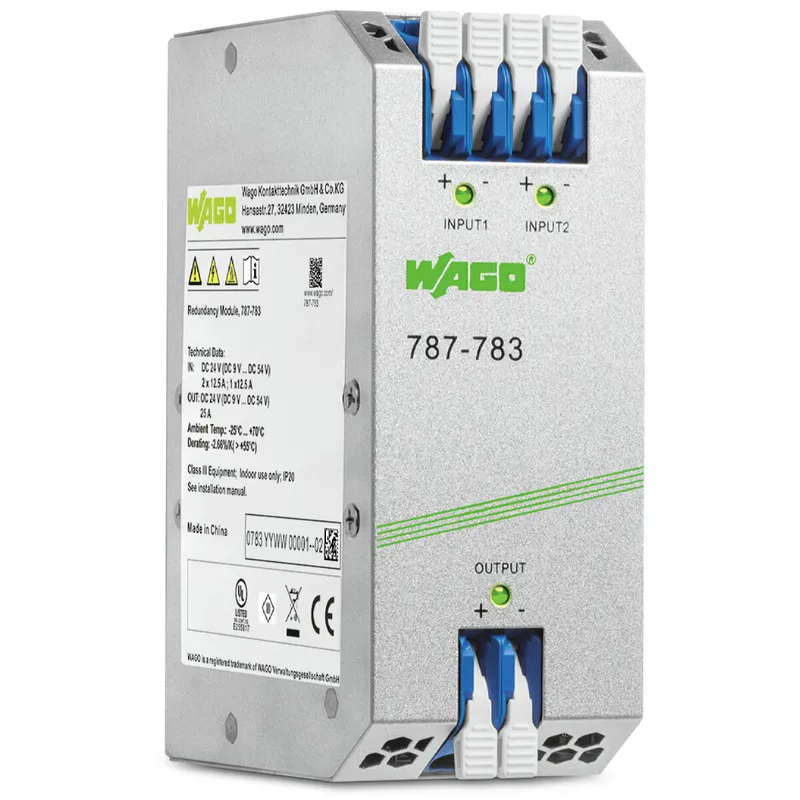 WAGO Redundanzmodul Eingangsspannung 2 x DC 9 ? 54 V Eingangsstrom 2 x 12,5 A 787-783