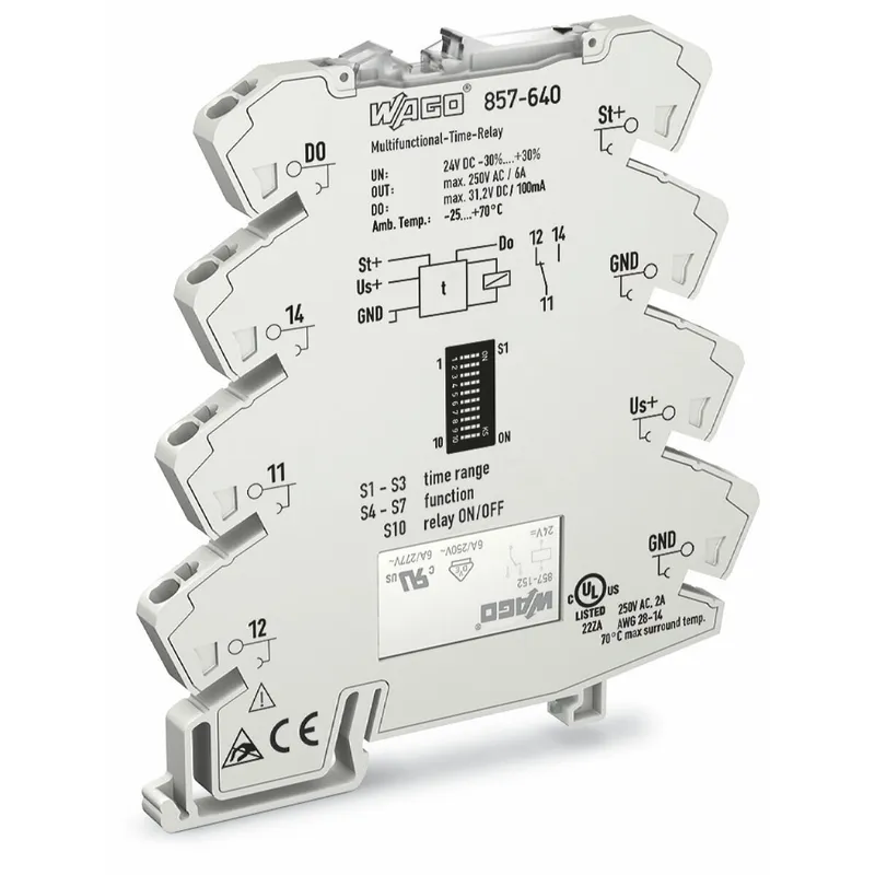 WAGO Zeitrelaismodul Eingangsnennspannung DC 24 V Grenzdauerstrom 6 A 857-640
