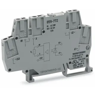 WAGO Optokopplermodul Eingangsnennspannung AC 230 V Ausgangsspannungsbereich DC 20 ? 30 V grau 859-772