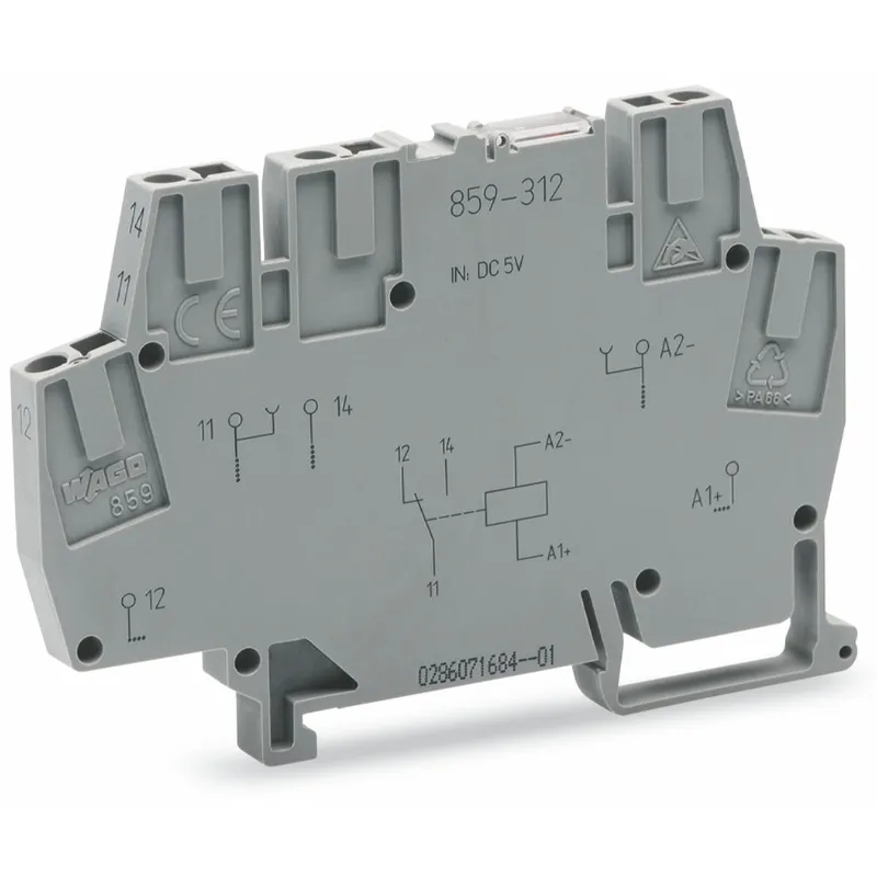 WAGO Relaismodul Eingangsnennspannung DC 5 V 1 Wechsler 859-312