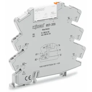 WAGO Relaismodul Eingangsnennspannung AC/DC 24 V ? 230 V 1 Wechsler 857-359