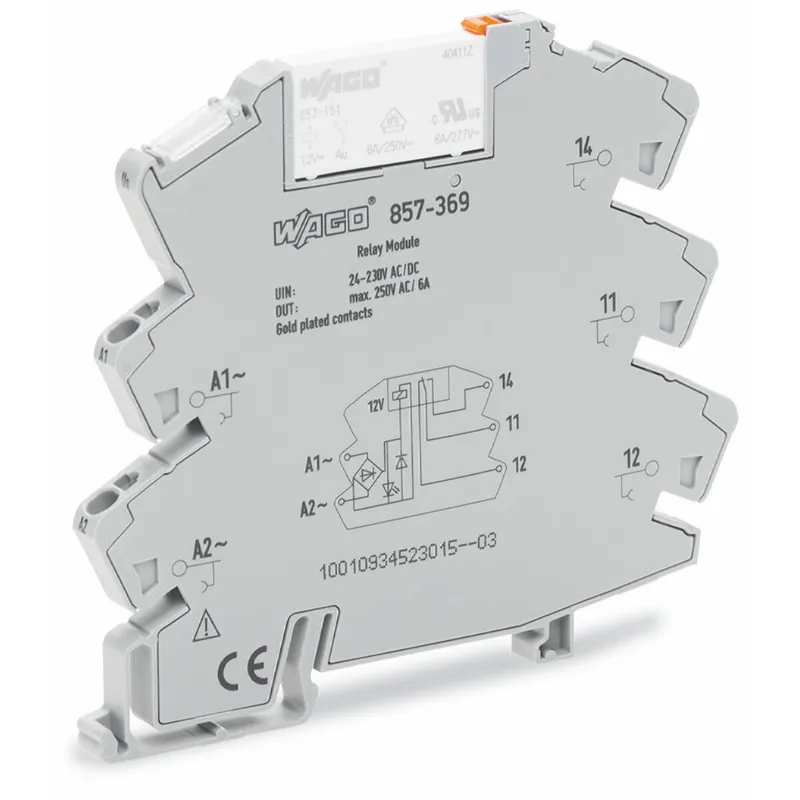 WAGO Relaismodul Eingangsnennspannung AC/DC 24 V ? 230 V 1 Wechsler 857-369