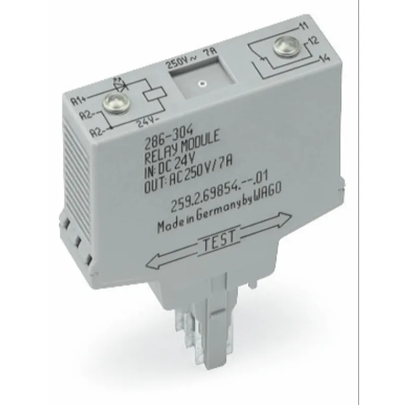 WAGO Relaismodul Eingangsnennspannung DC 24 V 1 Wechsler grau 286-304