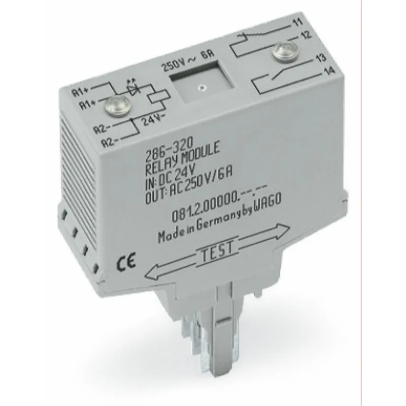 WAGO Relaismodul Eingangsnennspannung DC 24 V 1 Schließer und 1 Öffner grau 286-320