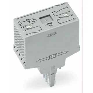 WAGO Relaismodul Eingangsnennspannung DC 24 V 2 Schließer und 2 Öffner grau 286-336/001-000