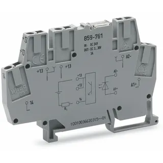 WAGO Optokopplermodul Eingangsnennspannung DC 24 V Ausgangsspannungsbereich DC 3 ? 30 V grau 859-761