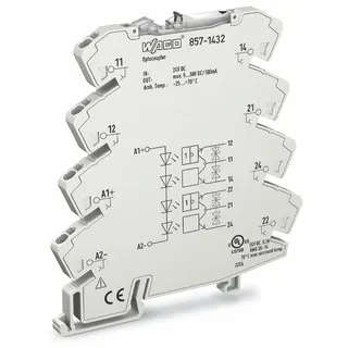 WAGO Optokopplermodul 2-fach Eingangsnennspannung DC 24 V lichtgrau 857-1432