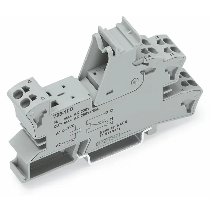 WAGO Relaissockel 1 Wechsler für Elementarrelais, 15 mm grau 788-100