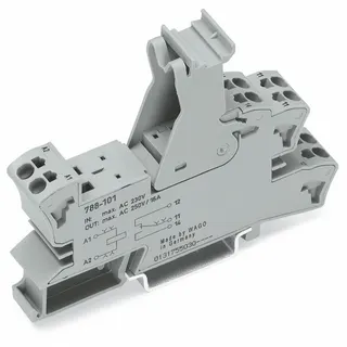 WAGO Relaissockel 1 Wechsler für Elementarrelais 15 mm breit, 25 mm hoch grau 788-101