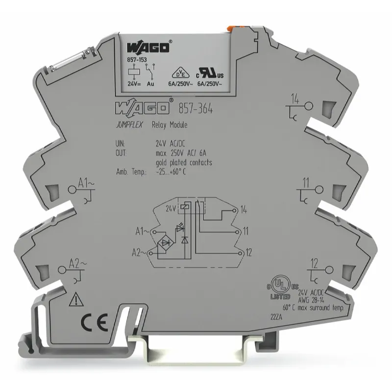 WAGO Relaismodul Eingangsnennspannung AC/DC 24 V 1 Wechsler 857-364