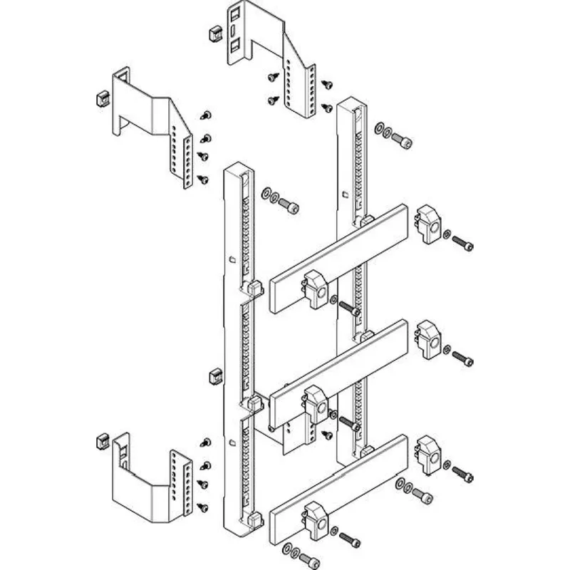 ABN Sammelschienenmodul flach 185mm mit CU 50x10mm 3polig 150mm MFSC15983
