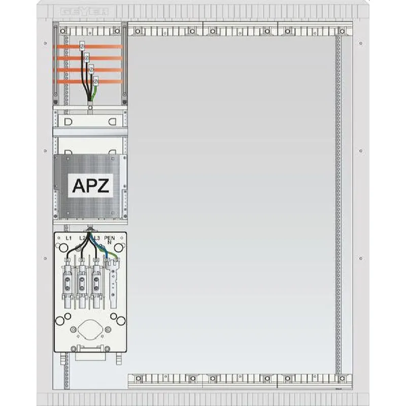 ABN Zähleranschlussschrank SAS APZ 4p 3x LP 250x1200 SZ132AL0402