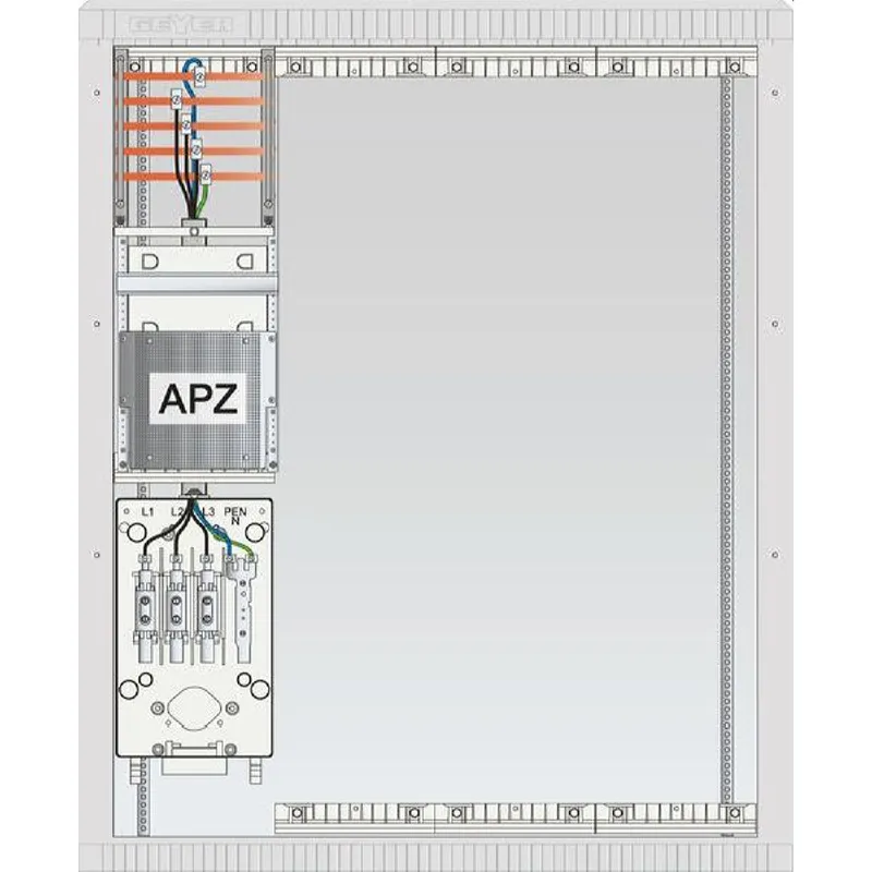ABN Zähleranschlussschrank SAS APZ 5p 3x LP 250x1200 HAK SZ132AL0502