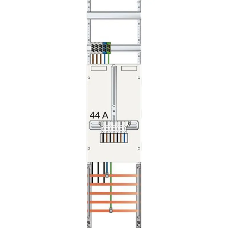 ABN Zählerfeld 3Pkt 1Z Klemmstein/ZSK 5polig 250x1050mm Z17510D