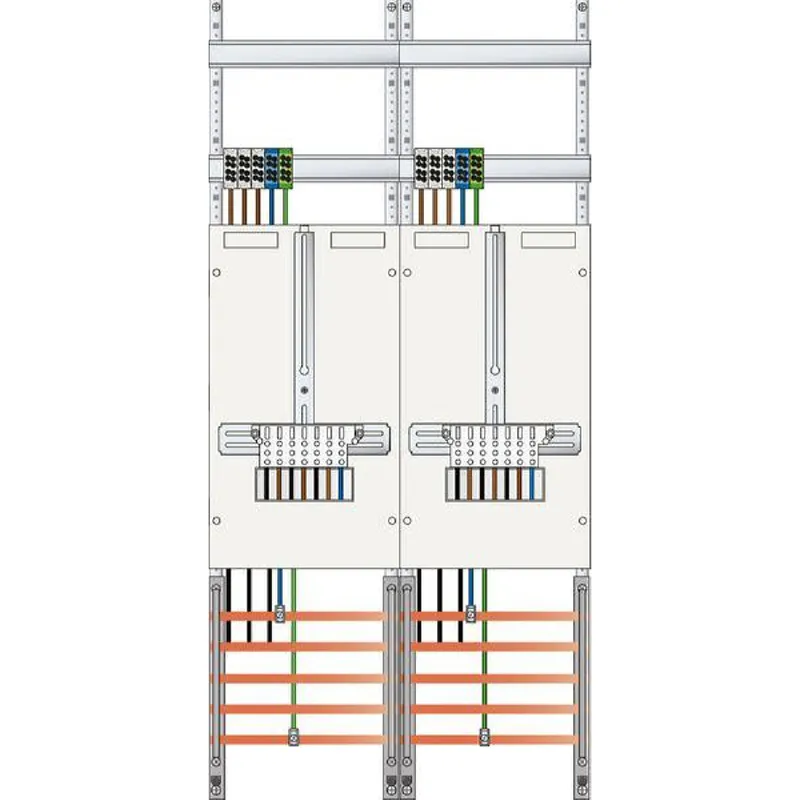 ABN Zählerfeld 3Pkt 2Z Klemmstein/ZSK 5polig 500x1050mm Z27520