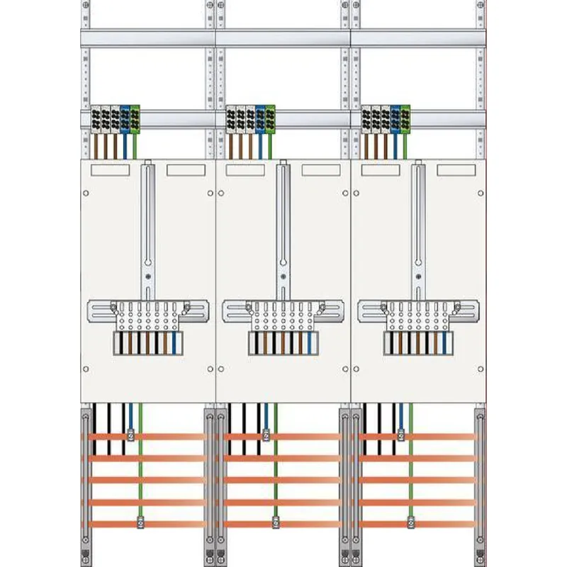 ABN Zählerfeld 3Pkt 3Z Klemmstein/ZSK 5polig 750x1050mm Z37530