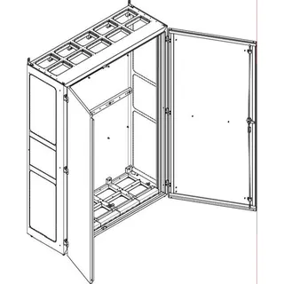 ABN Standgehäuse NS512PB BxHxT:1340x1890x500mm-offen Br.5 NS512PB