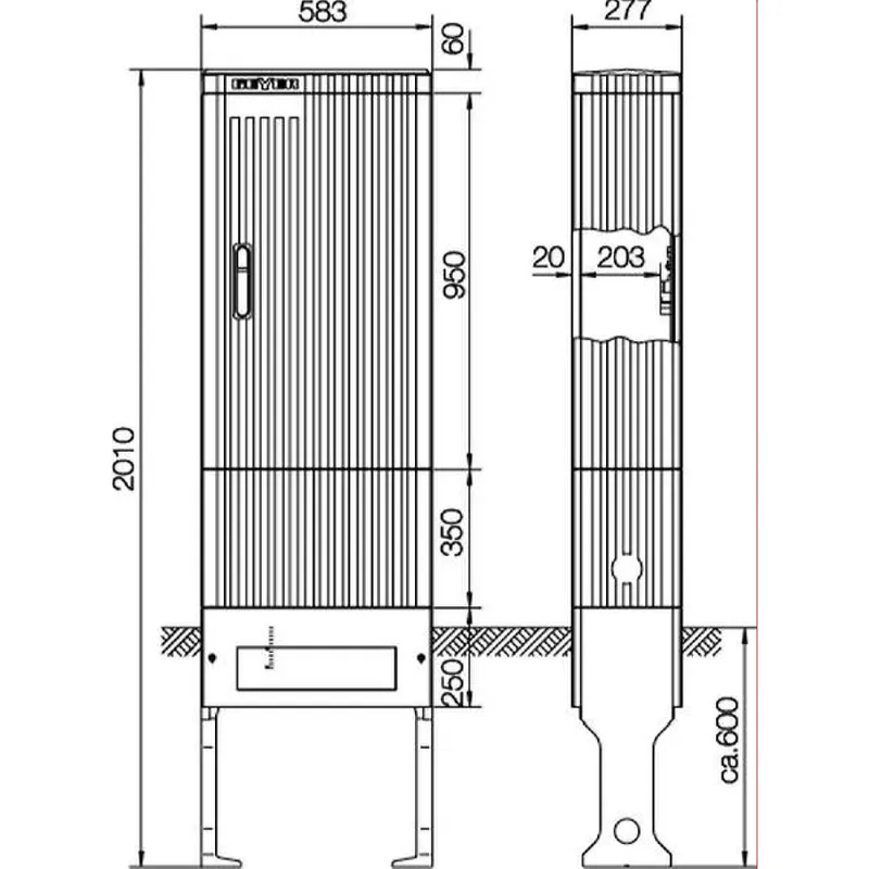 ABN ESPRO-Anschlusssäule SL205VT H:205mm 2-FB BauH:7 SL205VT