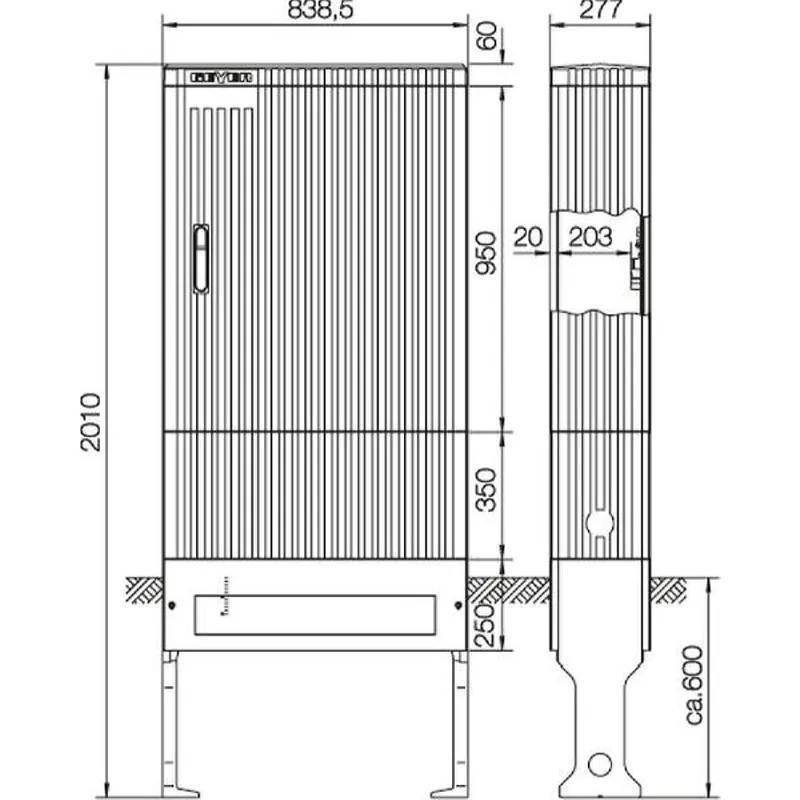 ABN ESPRO-Anschlusssäule SL207VT H:205mm 3-FB BauH:7 SL207VT