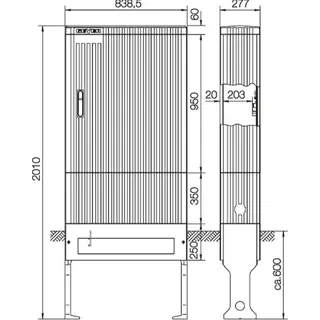 ABN ESPRO-Anschlusssäule SL207VT H:205mm 3-FB BauH:7 SL207VT