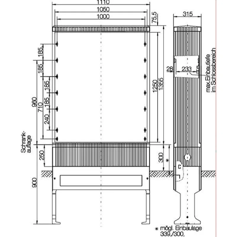 ABN ESPRO-Kabelverteilerschrank SL132VT Gr.2 H:1355mm 4-FB BauH:8 SL132VT