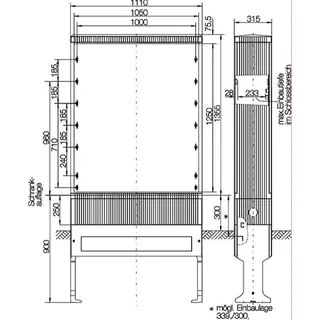 ABN ESPRO-Kabelverteilerschrank SL132VT Gr.2 H:1355mm 4-FB BauH:8 SL132VT