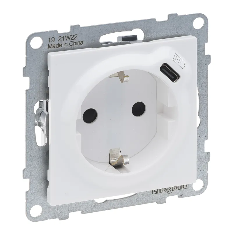 Legrand Steckdose SCHUKO SEANO+USB-C m.Steckklemmen ultraws