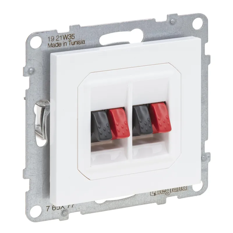 Legrand Lautsprecheranschluss SEANO 2-f.m.Federklemmen rt/sw UW