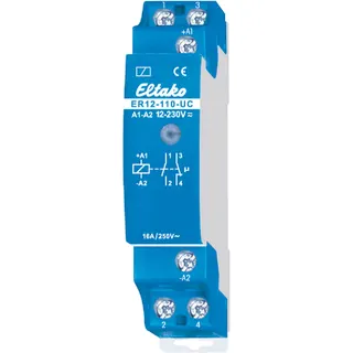 Eltako elektronisches Schaltrelais ER12-110-UC 8..230V UC 16A 1 Ö + 1 S