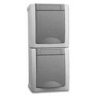 HHG Pacific Schuko Steckdose 2fach senkrecht 90591086-DE FR-Aufputz IP 54