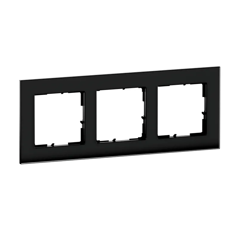 Legrand Rahmen SEANO Natura 3-f.Black Smoked Glass