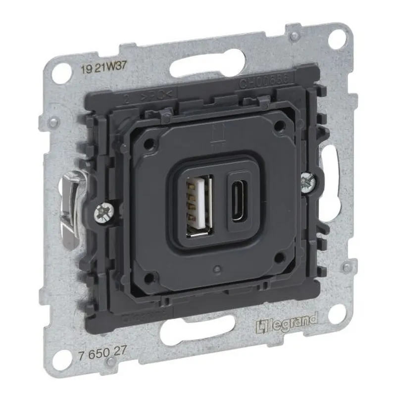 Legrand Einsatz SEANO 2-f.USB-LadeSDO Typ A+C m.3A b.5V