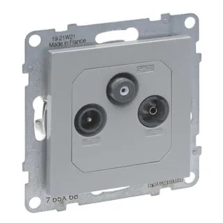 Legrand Durchgangsdose SEANO TV-R-SAT f.HD-TV alu