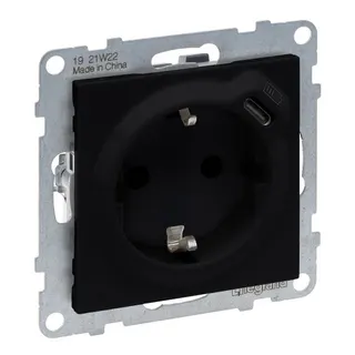 Legrand Steckdose SCHUKO SEANO+USB-C m.Steckklemmen sw