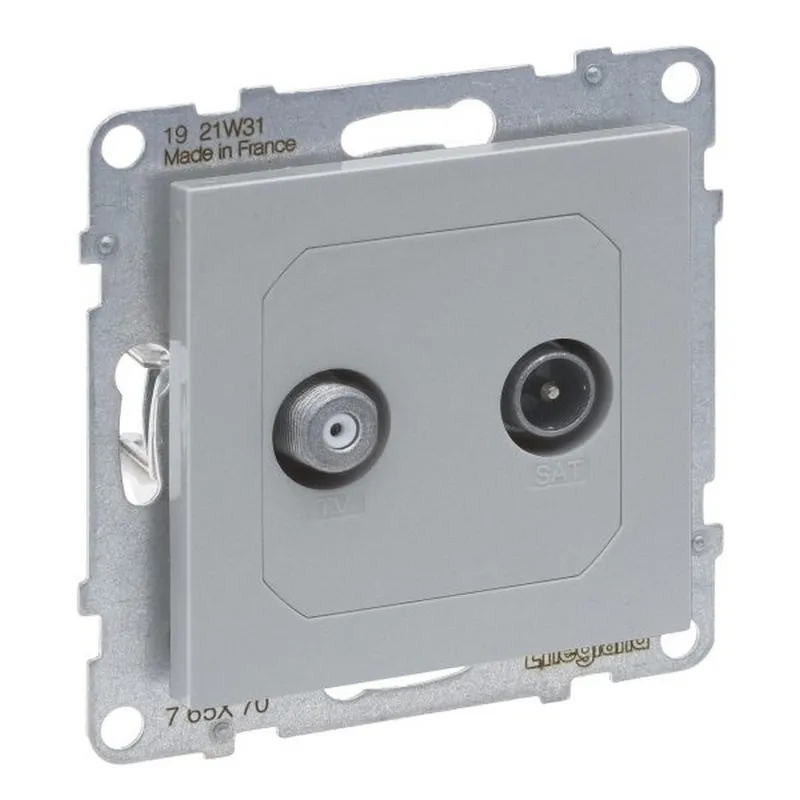 Legrand Einzeldose SEANO TV-SAT f.2 Kabel u.HD-TV alu