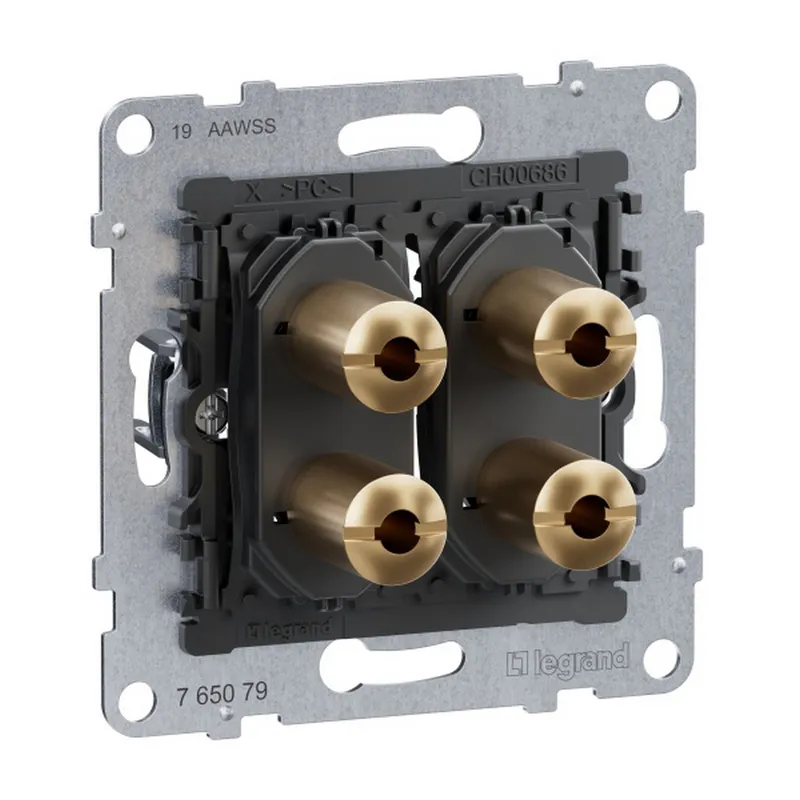 Legrand Einsatz SEANO 2-f.Lautsprecher-A.m.4mm-Buchsen