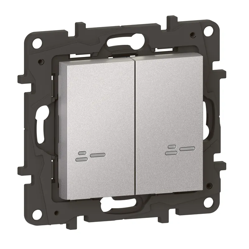 Legrand Wandsender 863708 Niloe Step Netatmo Licht 2-f.Alu