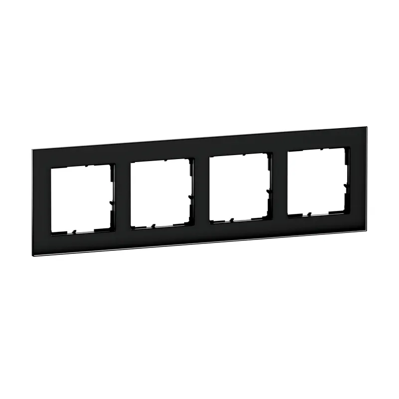 Legrand Rahmen SEANO Natura 4-f.Black Smoked Glass