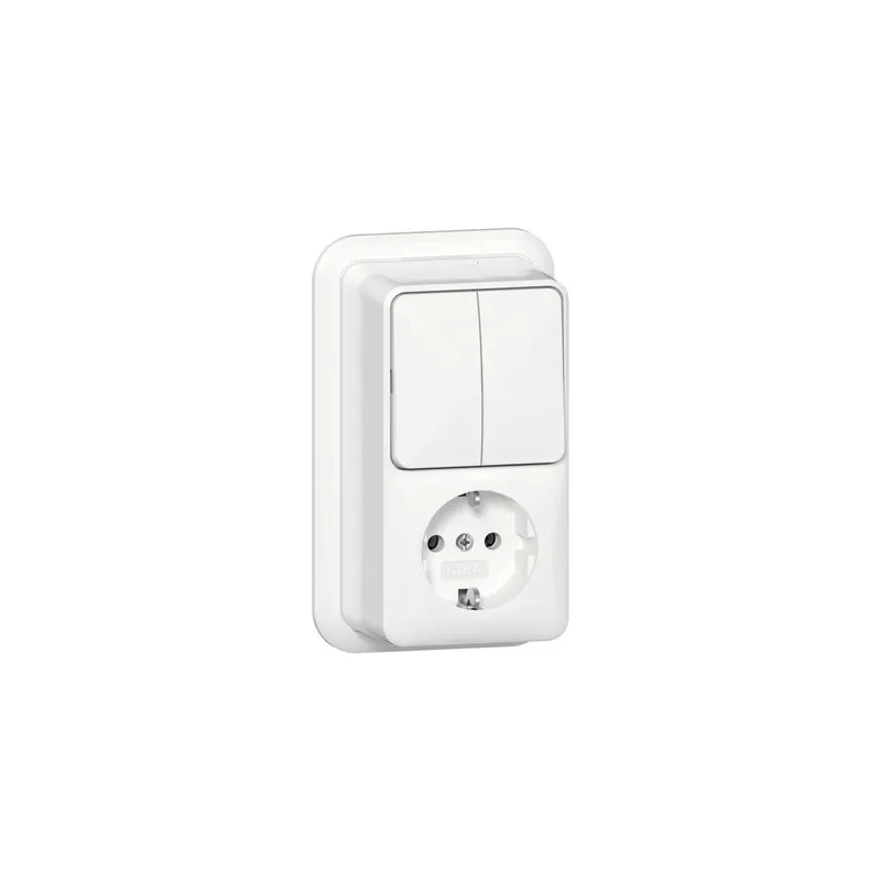 Gira Steckdose SCHUKO 417511 Kombi Serien senk.K/P AP RW