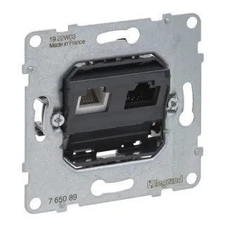 Legrand Einsatz SEANO Datendose RJ11+RJ45 Kat.6 UTP