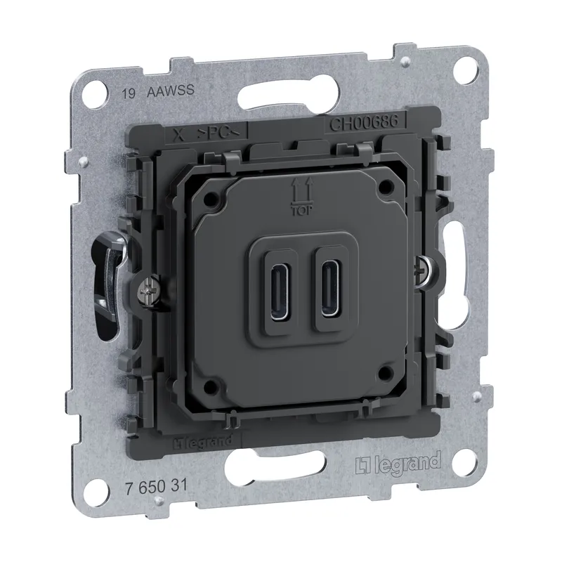 Legrand Einsatz SEANO 2-f.USB-LadeSDO Typ C+C 30 W