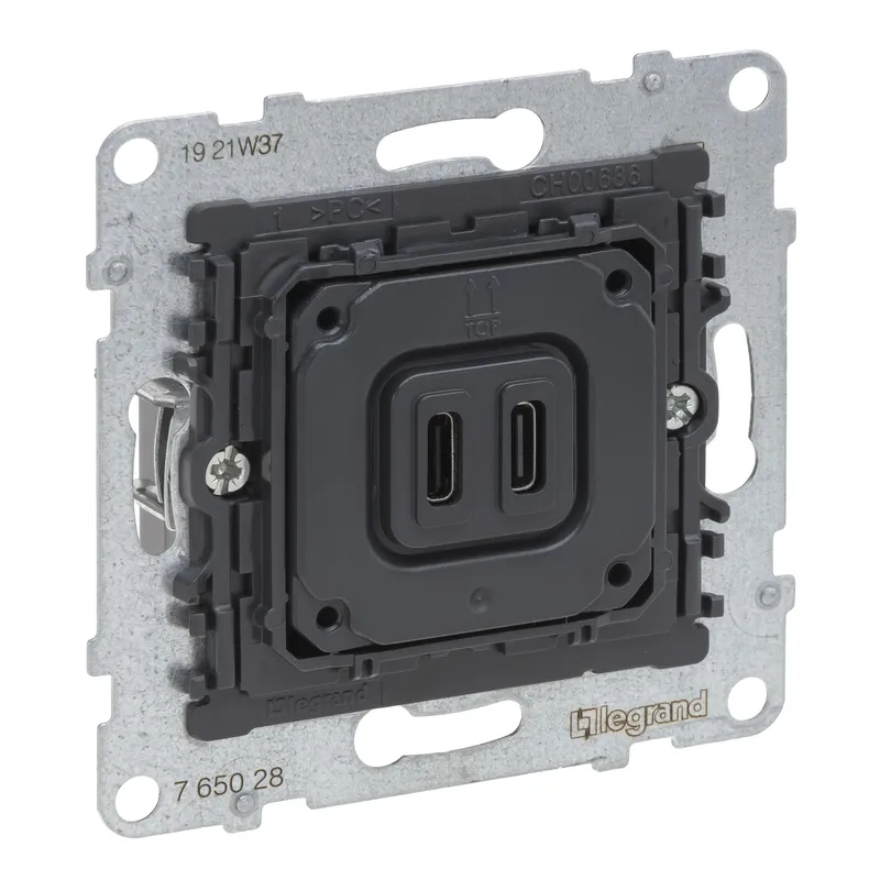 Legrand Einsatz SEANO 2-f.USB-LadeSDO Typ C+C m.3A b.5V