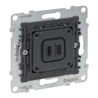 Legrand Einsatz SEANO 2-f.USB-LadeSDO Typ C+C m.3A b.5V