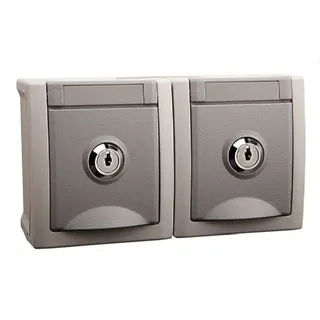 HHG Pacific Steckdose abschließbar 2fach 90591074-DE Nr. 4 FR-AP IP54